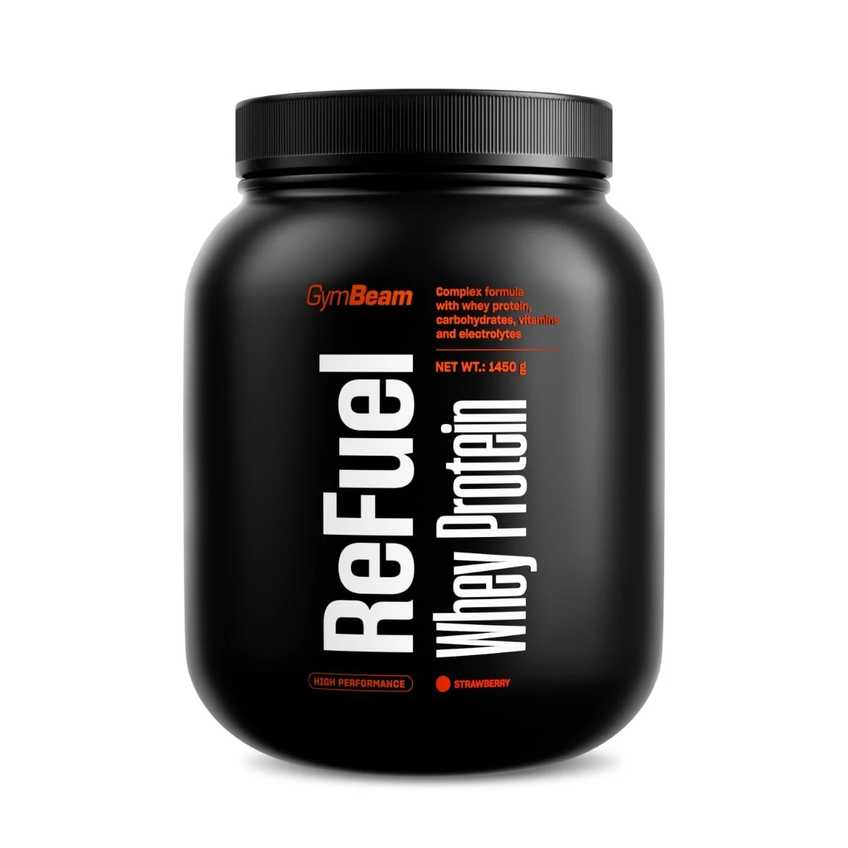 GymBeam ReFuel Whey Protein - Smak: Truskawka | Waga: 1,45 g | Opakowanie: 1450 g · záber 1