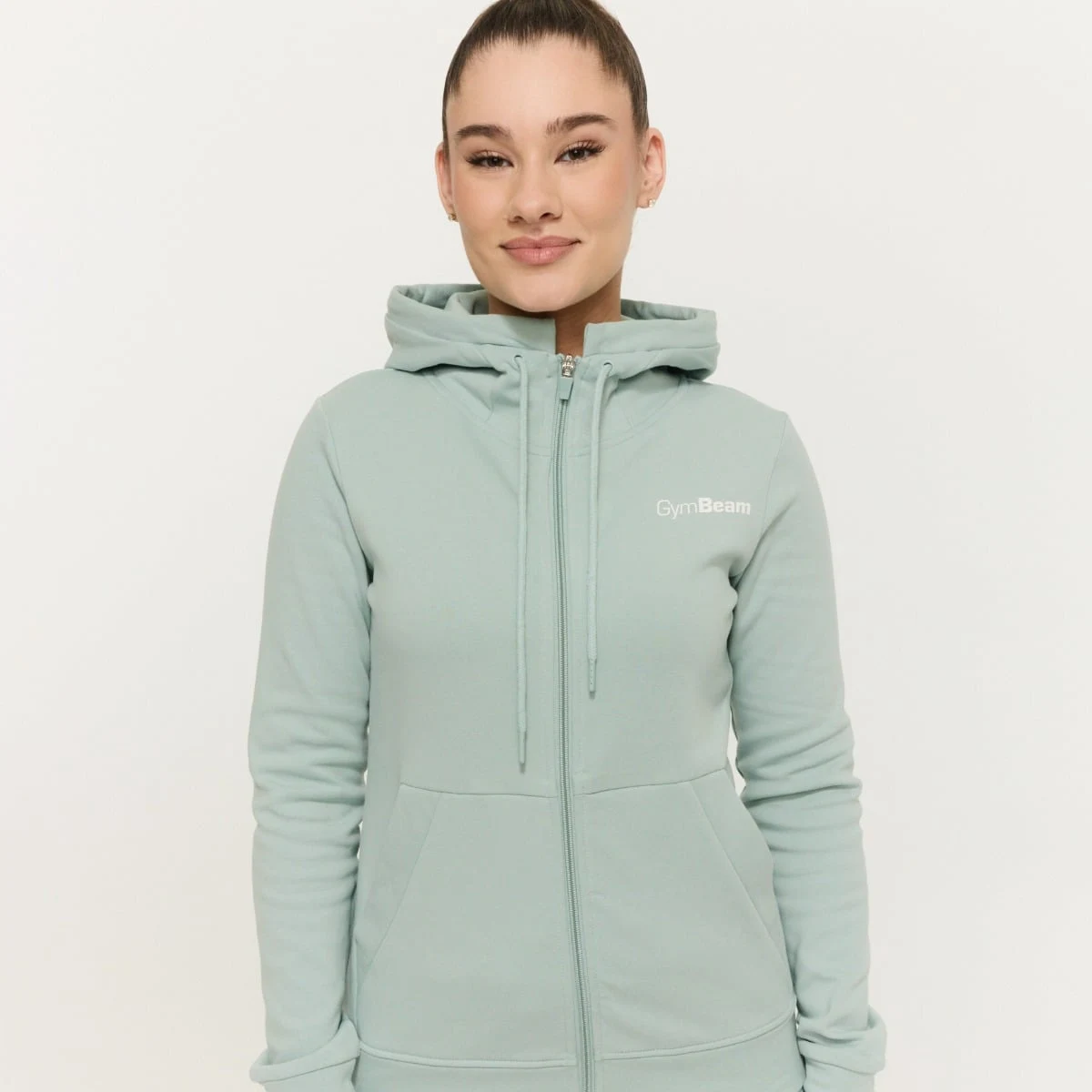 GymBeam Women‘s Limitless Zip Up Hoodie Eucalypt - Rozmiar: XXL | Kolor: Zielony | Waga: 0,55 g | Opakowanie: 34 · záber 1