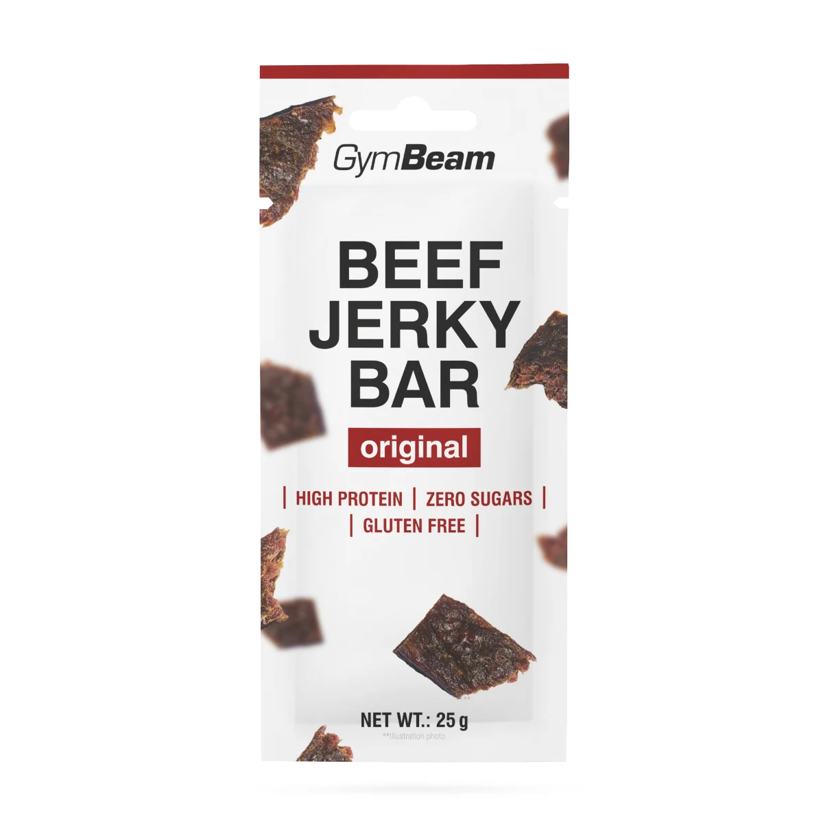 GymBeam Beef Jerky Bar - Smak: Original | Waga: 0,025 g | Opakowanie: 25 g · záber 1