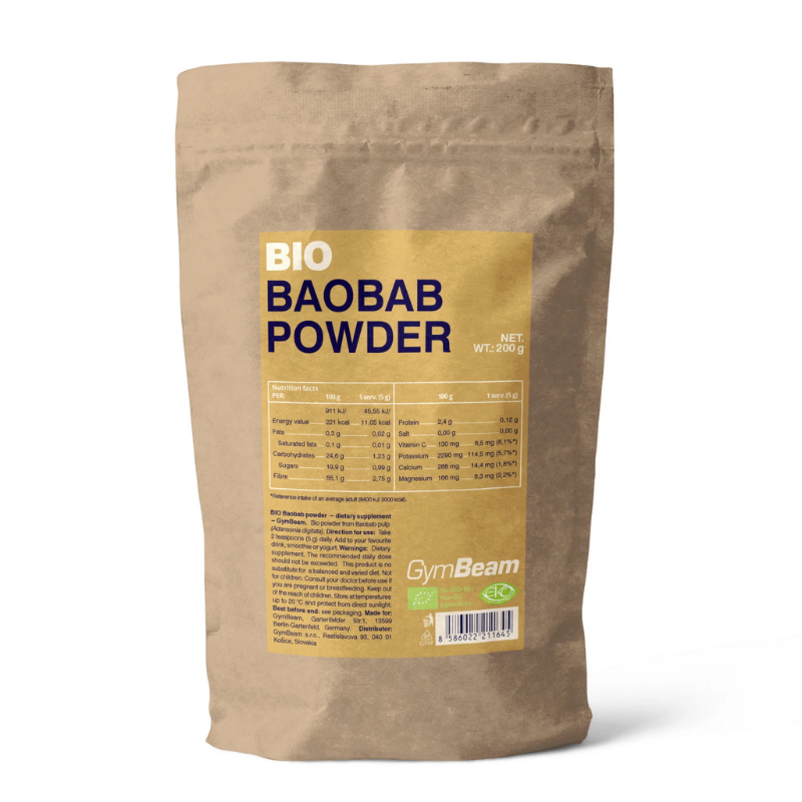 GymBeam BIO Baobab w proszku · záber 1