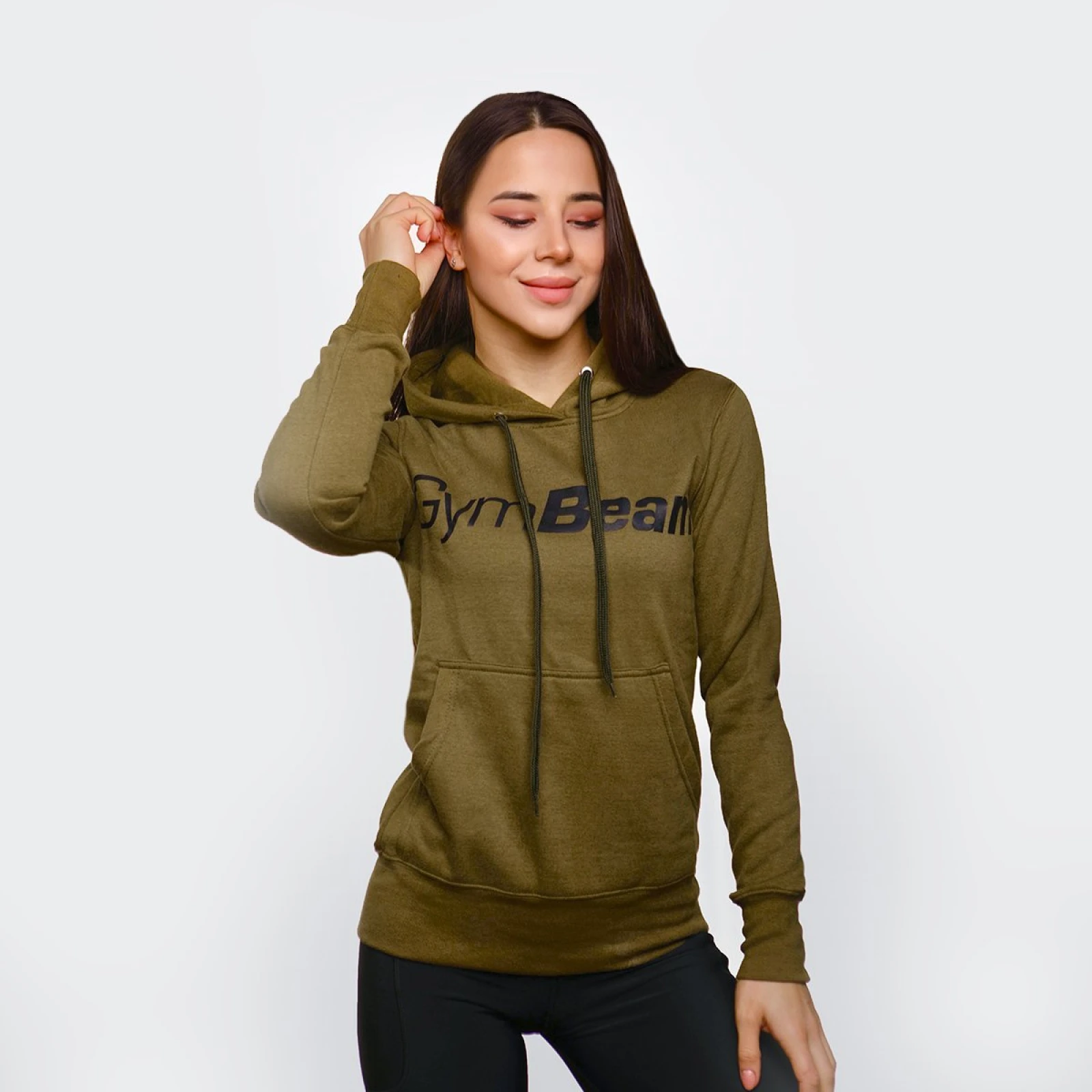 GymBeam Women‘s Hoodie Athlete Military Green · záber 1