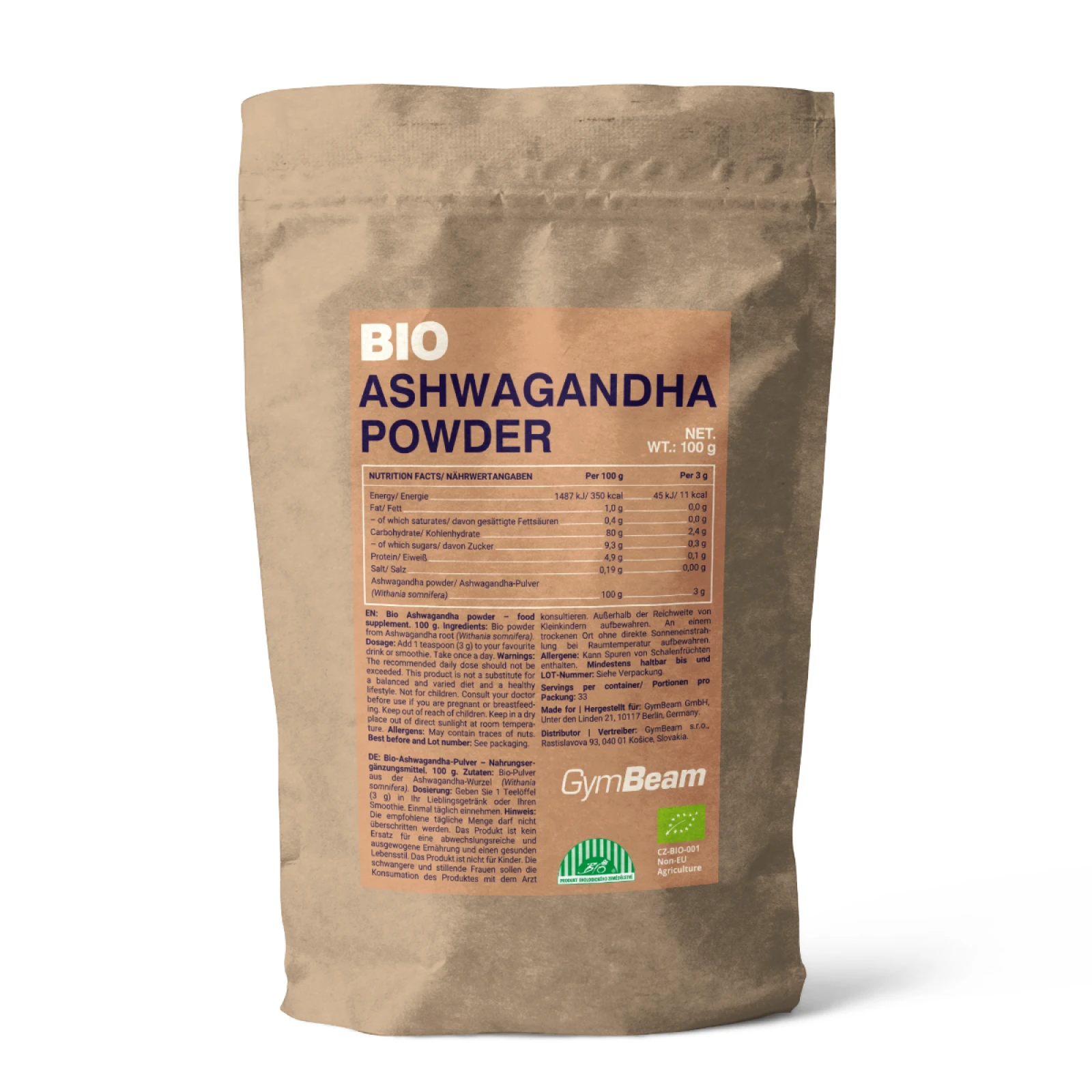 GymBeam BIO Ashwagandha w proszku · záber 1