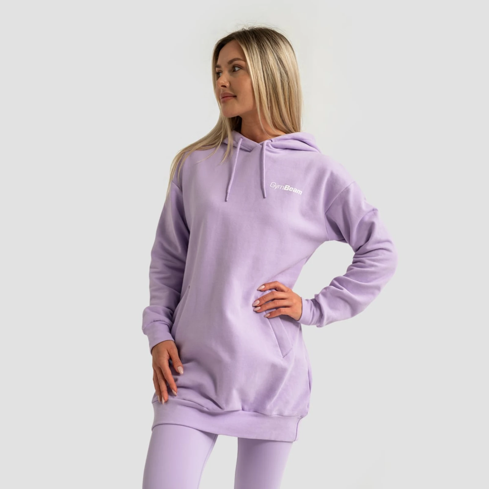 GymBeam Women‘s Limitless Longline Hoodie Lavender · záber 4