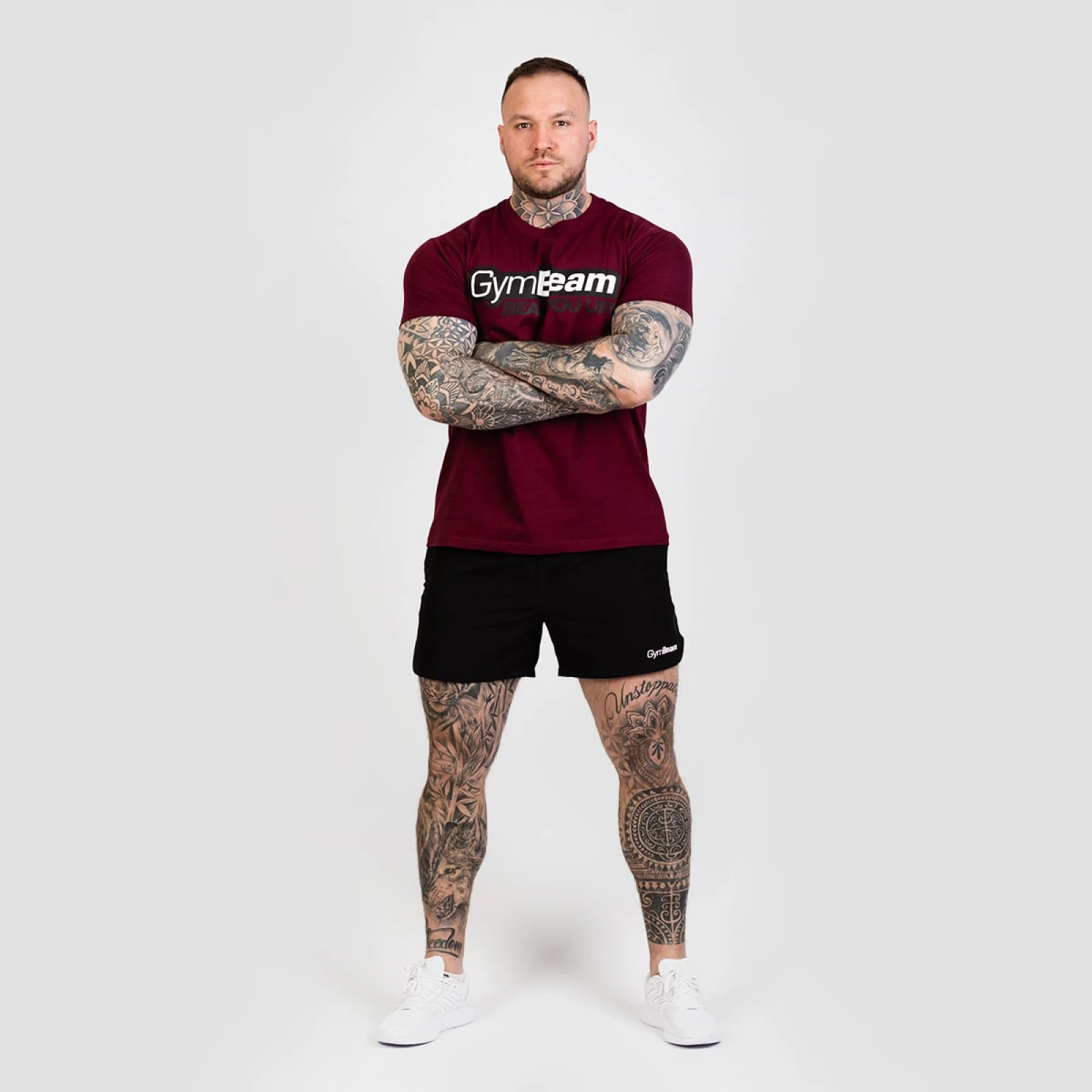 GymBeam Beam T-shirt Burgundy - Rozmiar: XXXL | Kolor: červená | Grupa wiekowa: Dorośli · záber 5