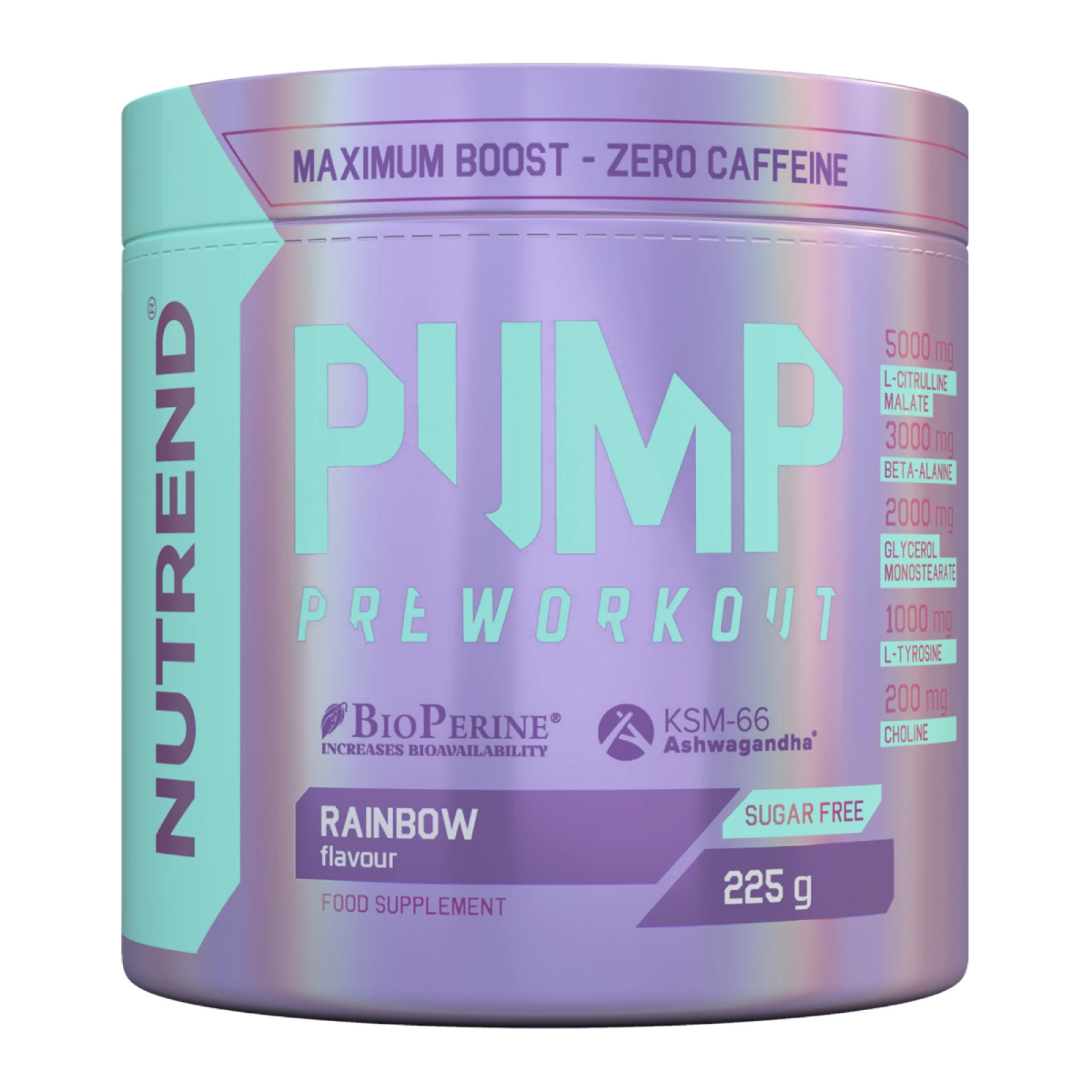 Nutrend Pre-Workout PUMP - Smak: Tęcza | Waga: 0,225 g | Opakowanie: 225 g · záber 1