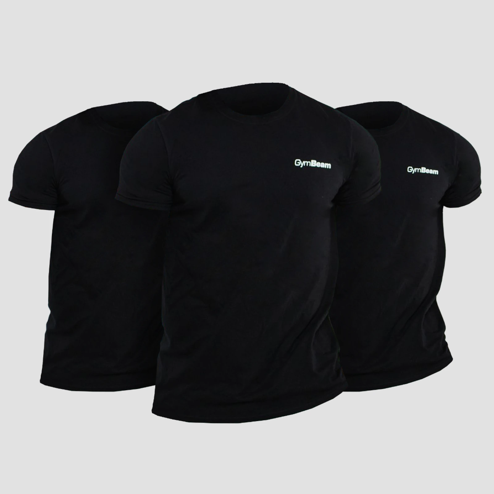 GymBeam Men‘s Basic T-Shirt 3Pack Black - Rozmiar: 3, S | Kolor: Czarny | Waga: 0,39 g · záber 1
