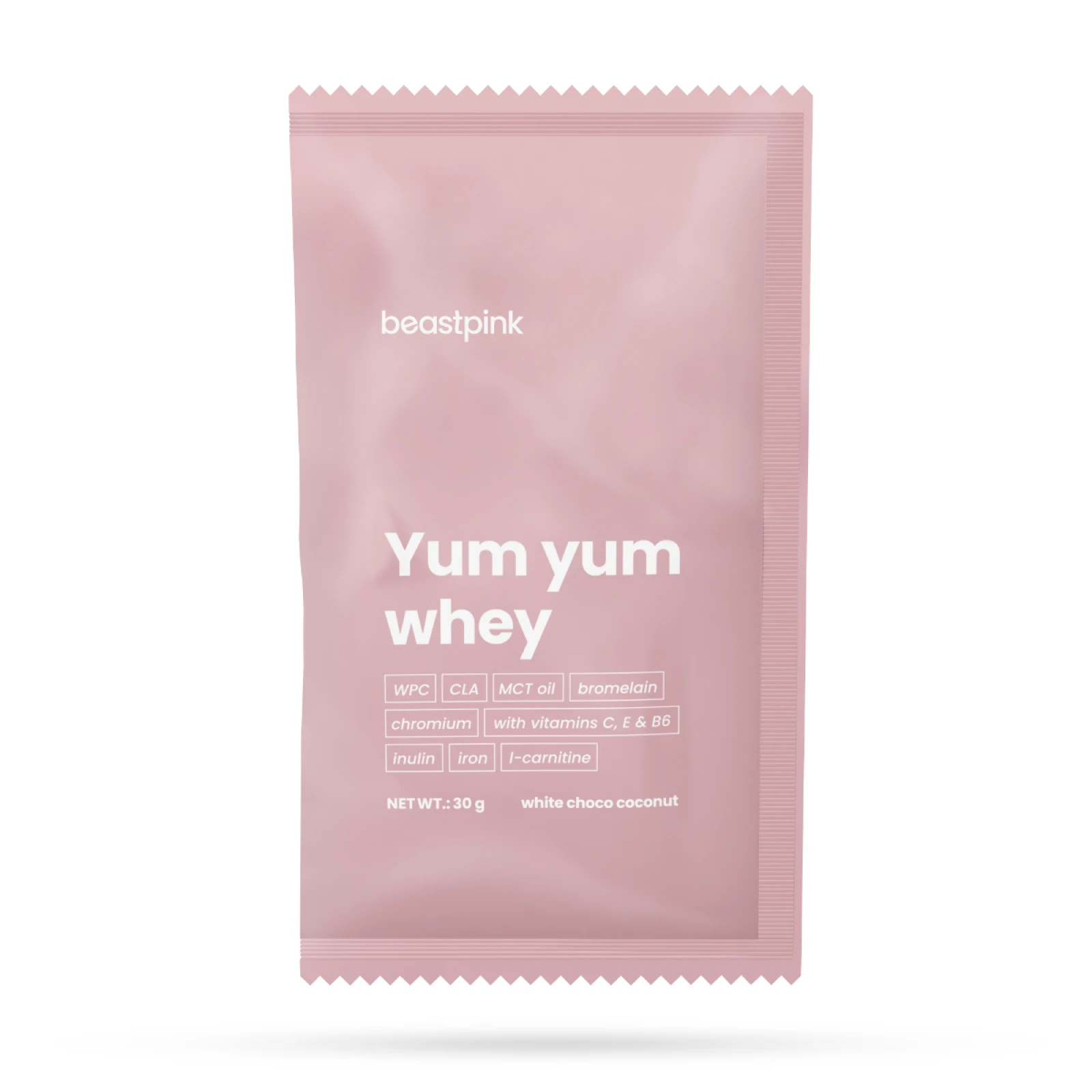 BeastPink Yum Yum Whey 1000 g - Smak: Kokos biała czekolada | Waga: 0,03 g | Opakowanie: 30 g · záber 1