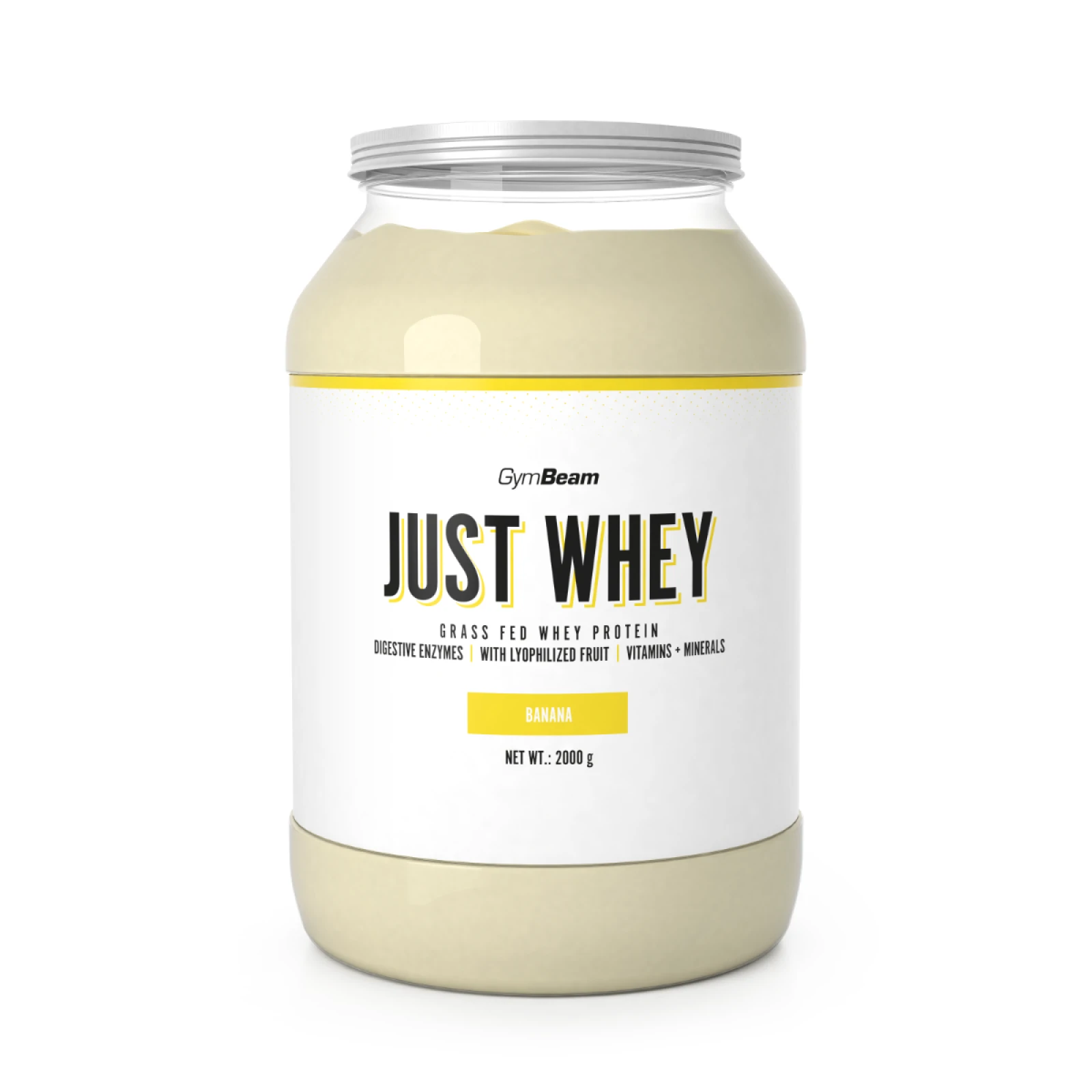 GymBeam Protein Just Whey - Smak: Banan | Waga: 2 g | Opakowanie: 2000 g · záber 1