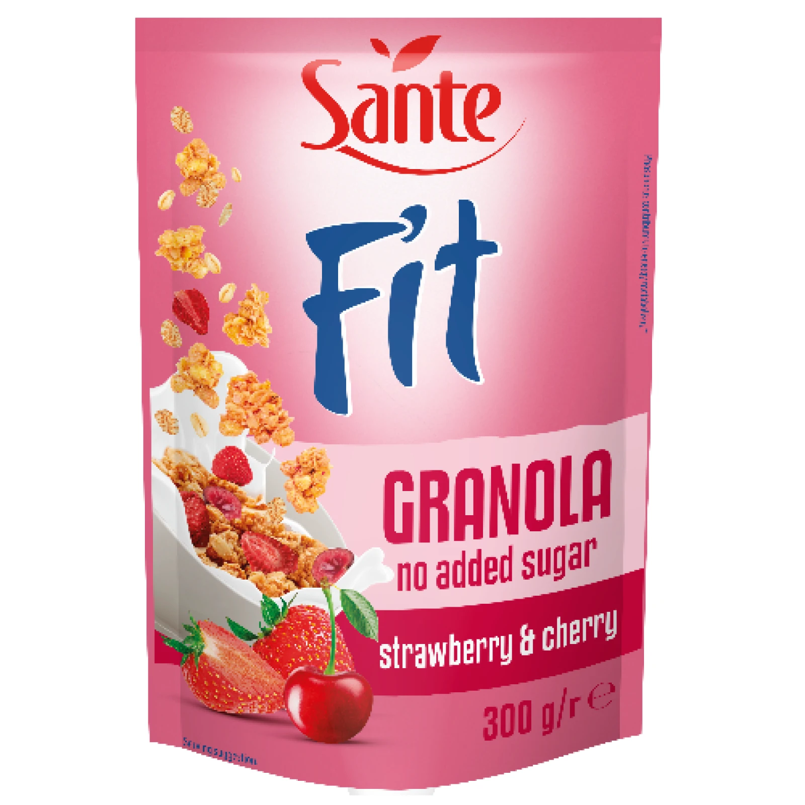 Sante Fit Granola - Smak: Truskawka wiśnia | Waga: 3,6 g | Opakowanie: 12 x 300 g · záber 1