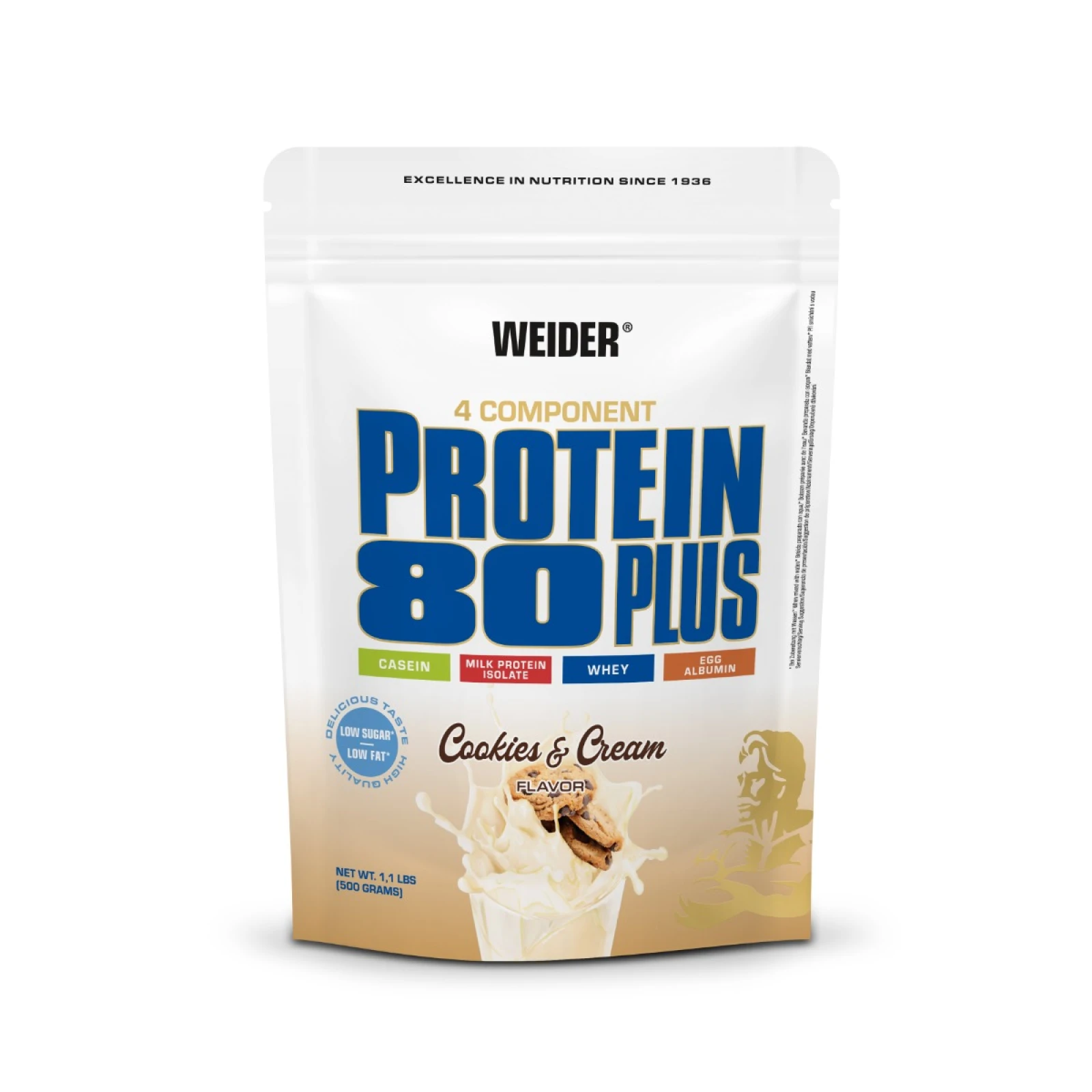 Weider Protein 80 Plus - Smak: Cookies & cream | Waga: 0,5 g | Opakowanie: 500 g · záber 1
