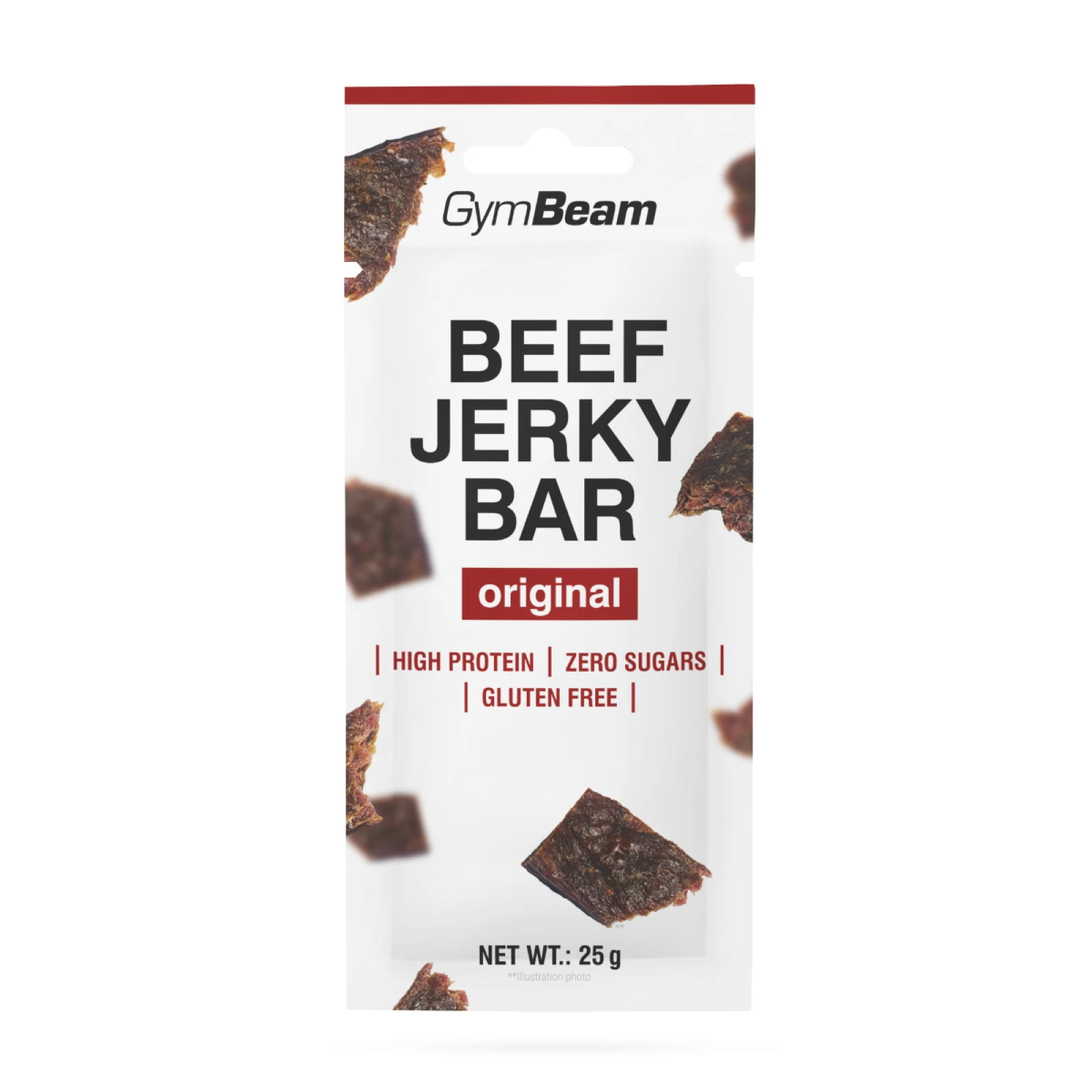 GymBeam Beef Jerky Bar - Smak: Original | Waga: 0,025 g | Opakowanie: 25 g · záber 1