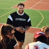 GymBeam Premium Heavyweight Varsity T-Shirt Black - Rozmiar: M | Kolor: Czarny | Waga: 0,6132 g | Opakowanie: 22 · záber 4
