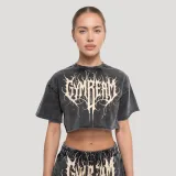 GymBeam Women‘s Abyss Cropped T-shirt Charcoal - Rozmiar: XL | Kolor: Czarny | Waga: 0,1647 g | Opakowanie: 113 · záber 1