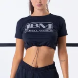LABELLAMAFIA Top Damski Gold Details CropTop Black · záber 2