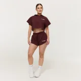 GymBeam Women‘s Relay Cropped Hoodie Fig - Rozmiar: S | Kolor: Czerwony | Waga: 0,3345 g | Opakowanie: 55 · záber 5
