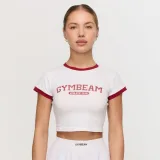 GymBeam Women‘s Varsity T-Shirt White - Rozmiar: L | Kolor: Biały | Waga: 0,135 g | Opakowanie: 142 · záber 1