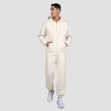 GymBeam Relay Zip Hoodie Pearl - Rozmiar: S | Kolor: Béžová | Waga: 0,60386 g | Opakowanie: 34 · záber 4