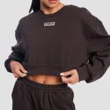 GymBeam Women‘s Aura Cropped Sweatshirt Tee Brown - Rozmiar: S | Kolor: Brązowy | Waga: 0,37 g | Opakowanie: 36 · záber 2