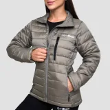 GymBeam Women‘s Puffer Jacket Vetiver/Black - Rozmiar: S | Kolor: Zielony | Waga: 0,47 g | Opakowanie: 20 · záber 2