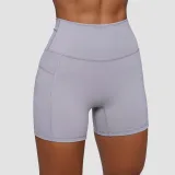 GymBeam Women‘s FIT Shorts Mist Grey - Rozmiar: XXL | Kolor: Szary | Waga: 0,105 g | Opakowanie: 150 · záber 3