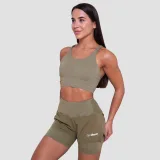 GymBeam Pulse Running Sports Bra Vetiver - Rozmiar: M | Kolor: Zielony | Waga: 0,11 g · záber 5