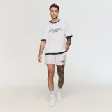 GymBeam Varsity Sweatshorts Grey - Kolor: Szary | Waga: 0,3904 g | Opakowanie: 25 · záber 5