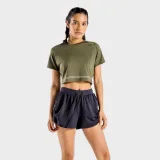 Damska koszulka Crop Top Flux Khaki - SQUATWOLF · záber 4