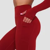 GymBeam Women‘s Ignite Leggings Dark Red - Rozmiar: M | Kolor: Czerwony | Waga: 0,194 g | Opakowanie: 80 · záber 2