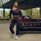 GymBeam Women‘s Base Zip Up Hoodie Eclipse - Rozmiar: XS | Kolor: Fioletowy | Waga: 0,58 g | Opakowanie: 30 · záber 2