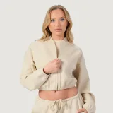 GymBeam Women‘s NEO Zip-Up Sweatshirt Almond - Rozmiar: XL | Kolor: Béžová | Waga: 0,4091 g | Opakowanie: 45 · záber 1