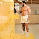 GymBeam Varsity Sweatshorts Grey - Kolor: Szary | Waga: 0,3904 g | Opakowanie: 25 · záber 2