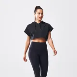 SQUATWOLF Women‘s T-shirt Vented Crop Hoodie Black - Rozmiar: XL | Pohlavie: Damskie | Vek: Dorośli | Waga: 0,29 g | Opakowanie: 100 · záber 1