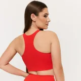 GymBeam Women‘s BEAT Sports Top Tangerine - Rozmiar: XS | Kolor: Pomarańczowy | Waga: 0,04 g | Opakowanie: 80 · záber 4