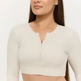 GymBeam Women‘s Prime Sports Top Pearl - Rozmiar: XS | Kolor: Béžová | Waga: 0,185 g | Opakowanie: 73 · záber 2