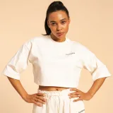 BeastPink Women‘s Serenity Cropped T-shirt Ivory - Rozmiar: XL | Kolor: Béžová | Waga: 0,273 g | Opakowanie: 70 · záber 2