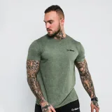 GymBeam Koszulka Basic Heather Military - Rozmiar: XXL | Kolor: Zielony | Waga: 0,2 g | Opakowanie: 72 · záber 1