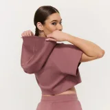 GymBeam Women‘s Relay Cropped Hoodie Haze - Rozmiar: M | Kolor: Różowy | Waga: 0,3466 g | Opakowanie: 55 · záber 4