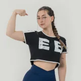 NEBBIA Women‘s Oversized Crop Top Game On Black - Rozmiar: M | Kolor: Czarny | Waga: 0,12 g | Opakowanie: 150 · záber 1