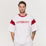 GymBeam Premium Heavyweight Varsity T-Shirt White - Rozmiar: S | Kolor: Biały | Waga: 0,5912 g | Opakowanie: 23 · záber 1