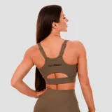 GymBeam Biustonosz sportowy Cut-Out olive - Rozmiar: S | Kolor: Zielony | Waga: 0,15 g | Opakowanie: 100 · záber 2