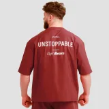 GymBeam Oversized Unstoppable T-shirt Red - Rozmiar: M | Kolor: Czerwony | Waga: 0,37 g · záber 4