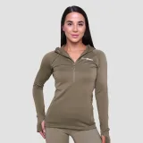 GymBeam Women‘s Pulse 1/2 Zip Running Sweatshirt Vetiver - Rozmiar: M | Kolor: Zielony | Waga: 0,25 g | Opakowanie: 45 · záber 1