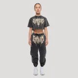 GymBeam Women‘s Abyss Cropped T-shirt Charcoal - Rozmiar: XL | Kolor: Czarny | Waga: 0,1647 g | Opakowanie: 113 · záber 5