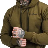 GymBeam Męska bluza z kapturem Athlete Military Green Black - Rozmiar: S | Kolor: zelená | Grupa wiekowa: Dorośli | Płeć: Męskie | Waga: 0,45 g | Opakowanie: 25 · záber 3