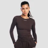 GymBeam Women‘s Aura Long Sleeve T-Shirt Tee Brown - Rozmiar: S | Kolor: Brązowy | Waga: 0,138 g | Opakowanie: 100 · záber 1