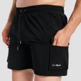 GymBeam Men‘s Swim Cargo Shorts Black - Rozmiar: S | Kolor: Czarny | Waga: 0,12 g · záber 2