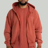 STRIX Zip Hoodie Washed Terra - Rozmiar: S | Kolor: Pomarańczowy | Waga: 0,92 g | Opakowanie: 24 · záber 2