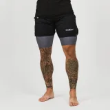 GymBeam Męskie szorty 2in1 Black Grey - Rozmiar: S | Kolor: Czarny | Waga: 0,23 g | Opakowanie: 85 · záber 1
