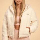 BeastPink Women‘s Bliss Hoodie Jacket Ivory - Rozmiar: XS | Kolor: Béžová | Waga: 0,77 g | Opakowanie: 10 · záber 2