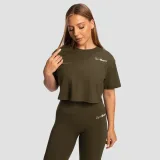GymBeam Women‘s Limitless Cropped T-Shirt Espresso - Rozmiar: XS | Kolor: Brązowy | Waga: 0,1088 g | Opakowanie: 130 · záber 4